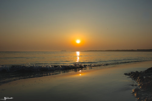 Vague dans le soleil levant